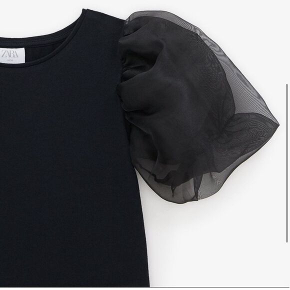 Black Organza Sleeve Top - Picture 3 of 8